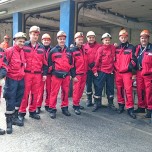 Mitglieder der Wismut-Grubenwehr mit tschechischen Kollegen in Österreich