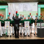 Musikalische Begrüßung durch das Bergmusikkorps Wismut des Jugendblasorchesters Bernsdorf