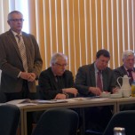 Wismut-Geschäftsführer Dr. Stefan Mann begrüßte die Gäste des diesjährigen Umweltbeirates in Königstein