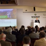 Der Aufsichtsratsvorsitzende der Wismut GmbH, Dr. Wolfgang Meißner, eröffnete das internationale Symposium WISSYM_2015 in Bad Schlema.