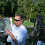 Ulf Barnekow (Wismut GmbH) wanderte mit seiner Exkursionsgruppe durch Bad Schlema und zeigte innovative Folgenutzungsmöglichkeiten ehemaliger Uranbergbaugebiete.
