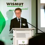 Thomas Korte (BMWi) überbrachte den Dank des Gesellschafters an die Belegschaft der Wismut GmbH