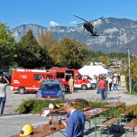 Ein Hubschrauber des Österreichischen Bundesheeres unterstützte die Übung